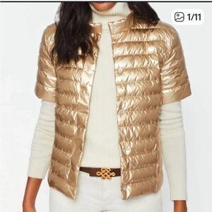 NWT J. McLaughlin Sarabeth Gold Short Sleeve Puffer Jacket - S